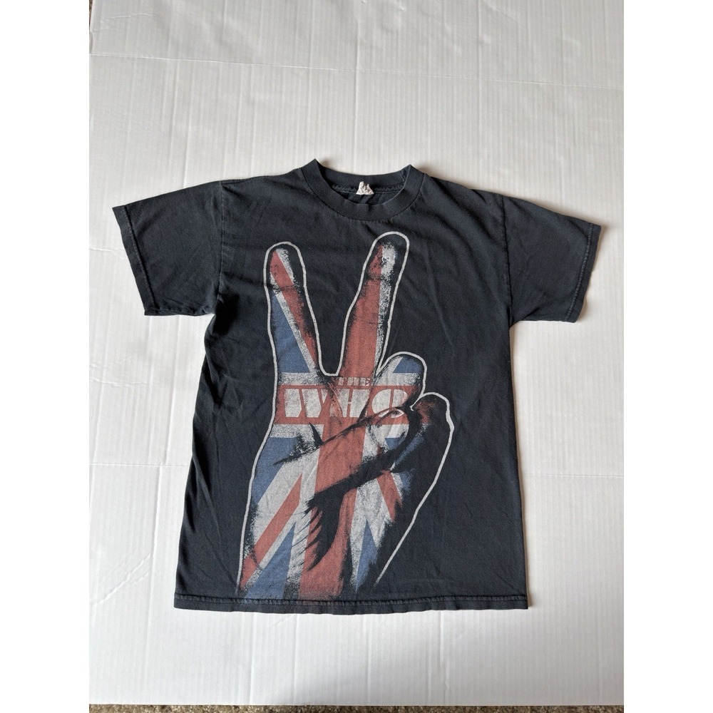 The Who Band T-Shirt Mens Small Black Union Jack Peace Sign Graphic Rock Tee